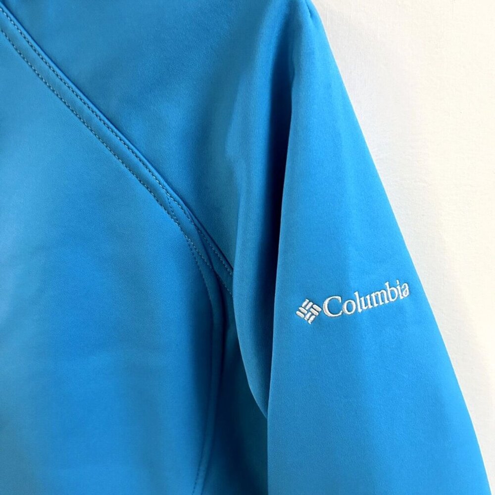 Sold Columbia Bright Blue Soft Shell Omni-Shield Active Zipper Jacket Size L - Picture 2 of 9